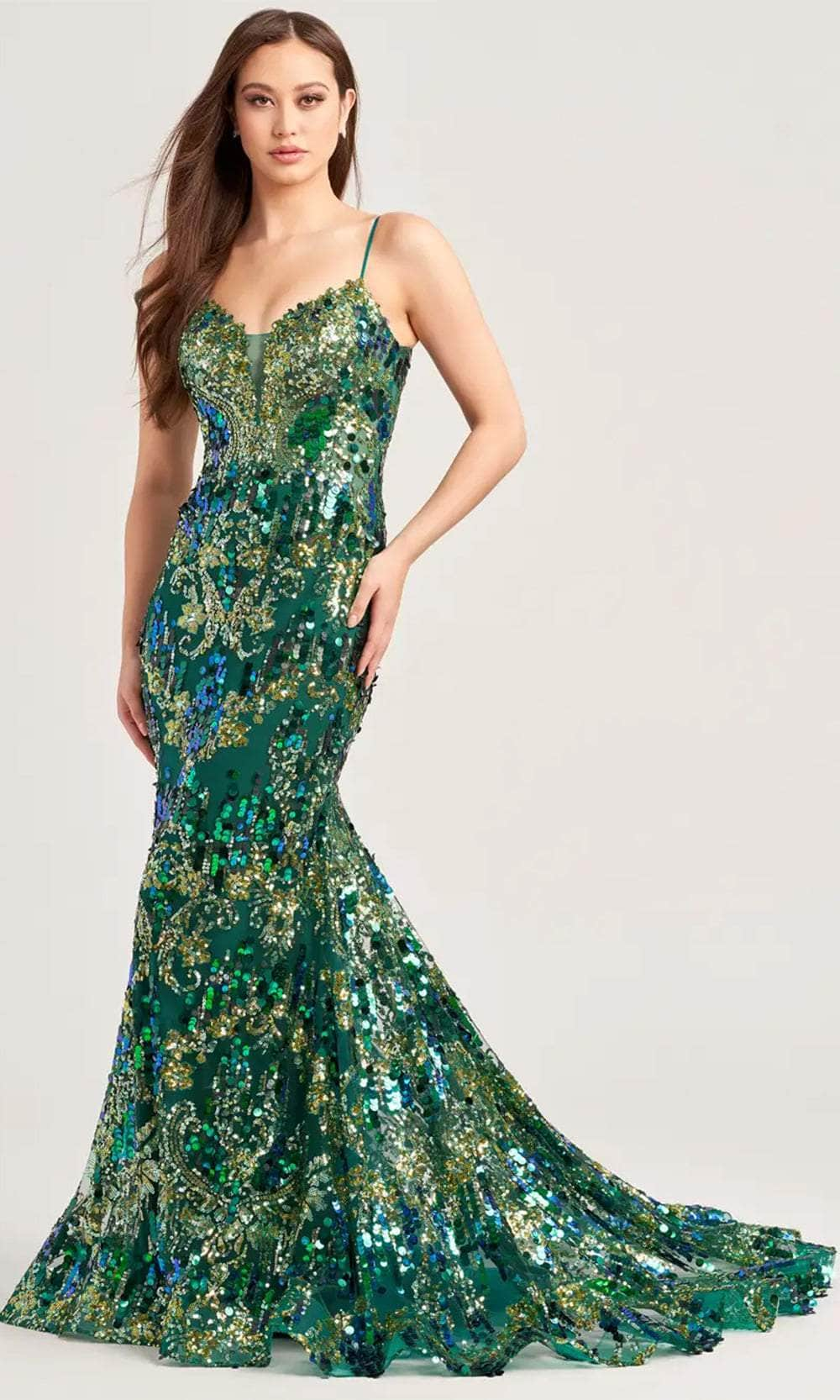 Ellie Wilde EW35228 - Novelty Sequin Sleeveless Prom Dress
