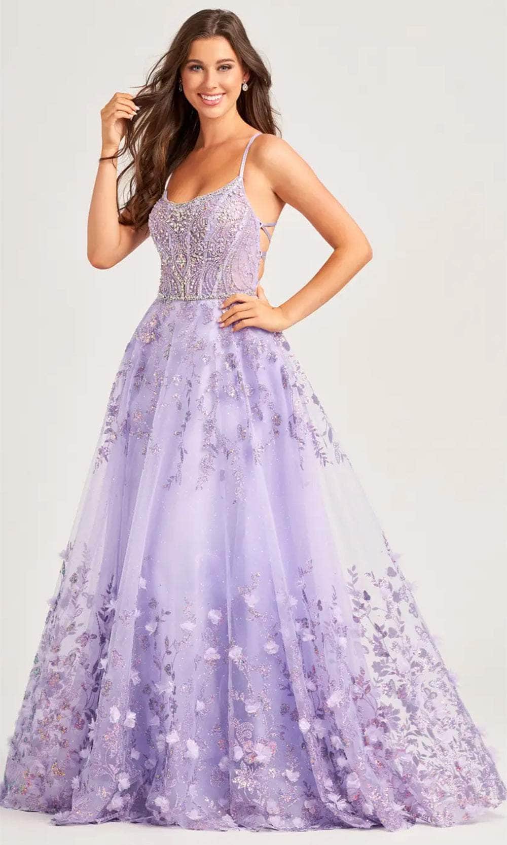 Ellie Wilde EW35240 - Scoop Neck Lace-Up Back Prom Gown
