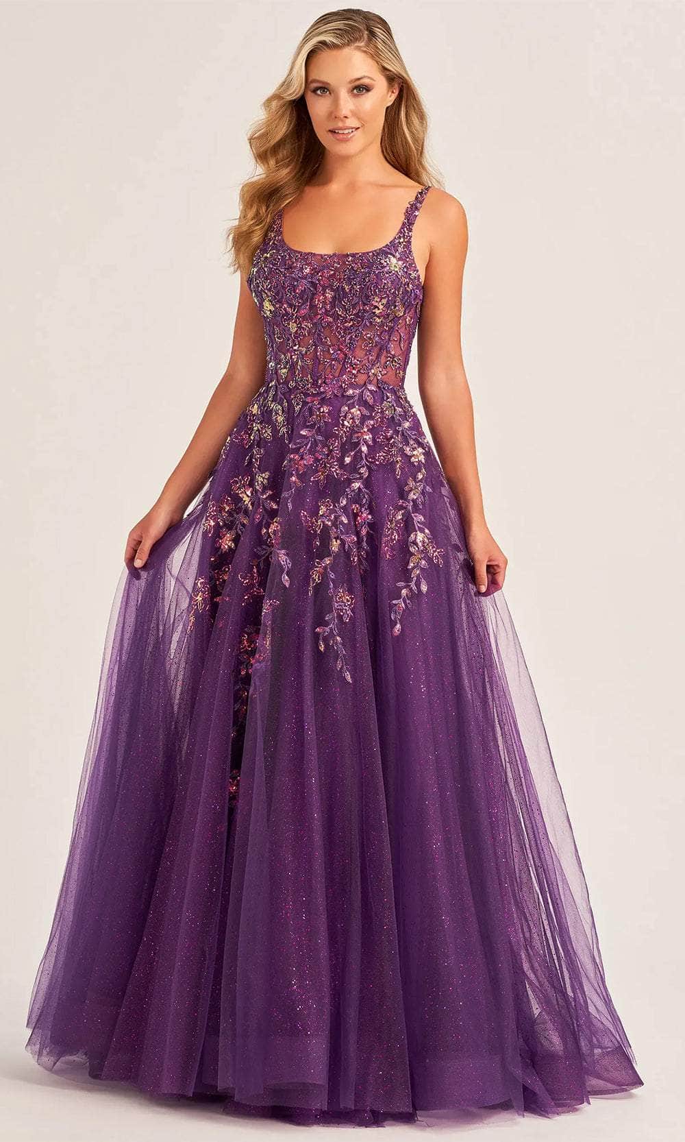 Ellie Wilde EW35242 - Embroidered Sleeveless A-Line Prom Gown
