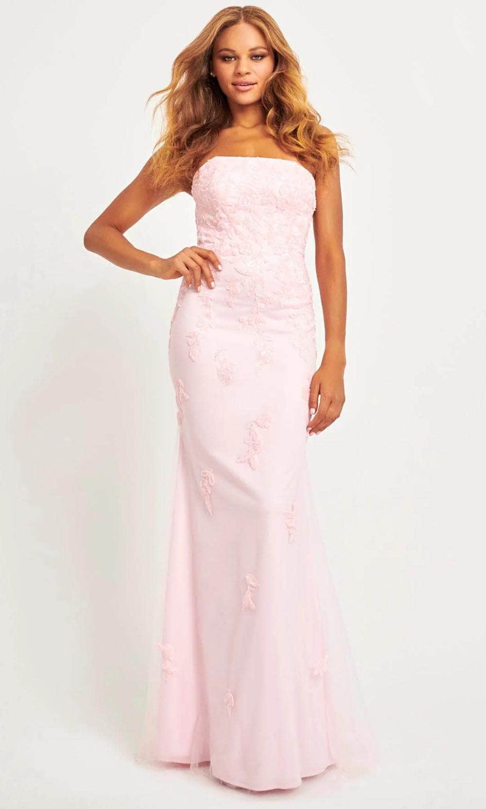 Faviana 11004 - Strapless Applique Prom Gown
