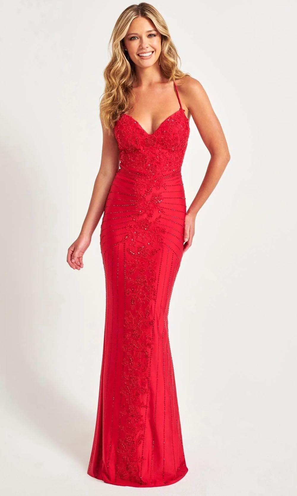 Faviana 11021 - Beaded Sheath Prom Gown
