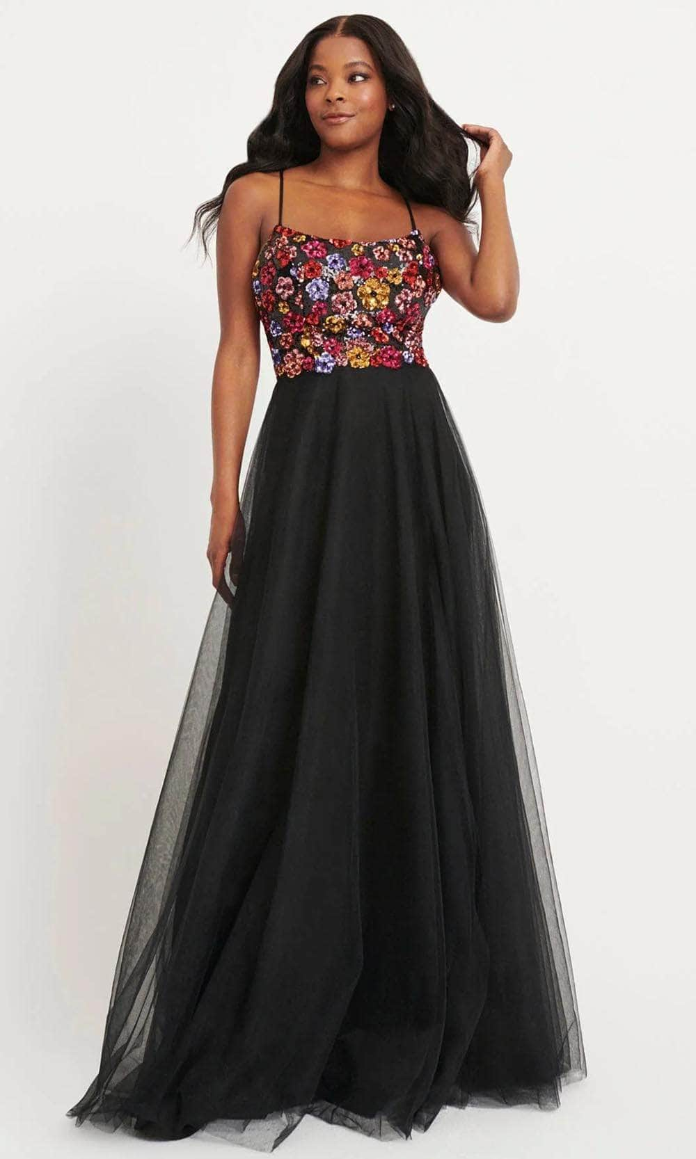 Faviana 11039 - Embellished Scoop Neck Prom Gown
