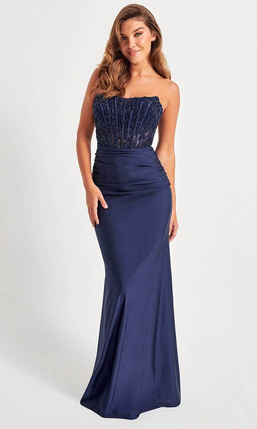 Faviana 11081 - Strapless Corset Prom Gown
