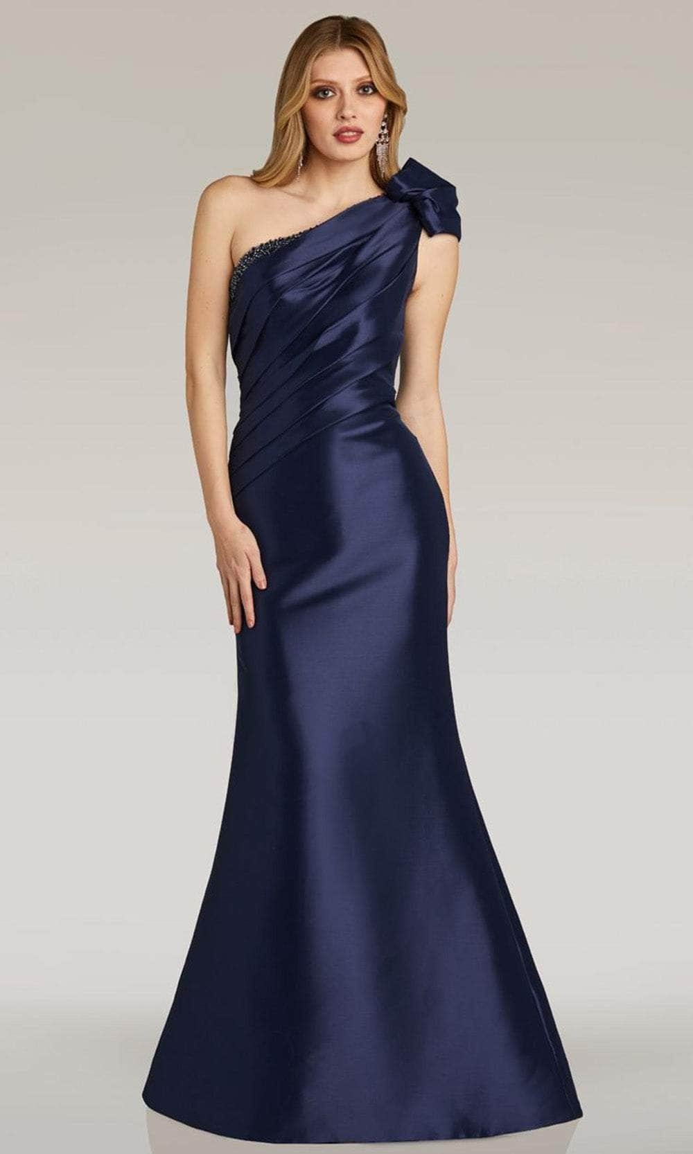 Feriani Couture 18266 - Bow Accented Cap Sleeve Evening Gown
