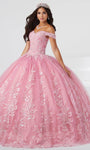 Floor Length Elasticized Natural Waistline Sweetheart Floral Print Off the Shoulder Lace-Up Glittering Embroidered Ball Gown Party Dress with a Chapel Train