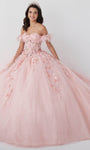 Strapless Sweetheart Tulle Floral Print Off the Shoulder Corset Natural Waistline Glittering Sheer Applique Beaded Ball Gown Quinceanera Dress