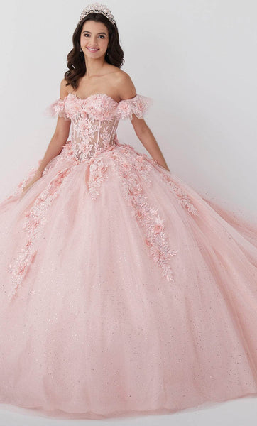 Strapless Sweetheart Tulle Floral Print Off the Shoulder Corset Natural Waistline Glittering Sheer Applique Beaded Ball Gown Quinceanera Dress