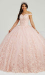 Tulle Floral Print Sequined Embroidered Glittering Lace-Up Applique Natural Waistline Sweetheart Off the Shoulder Ball Gown Dress with a Brush/Sweep Train