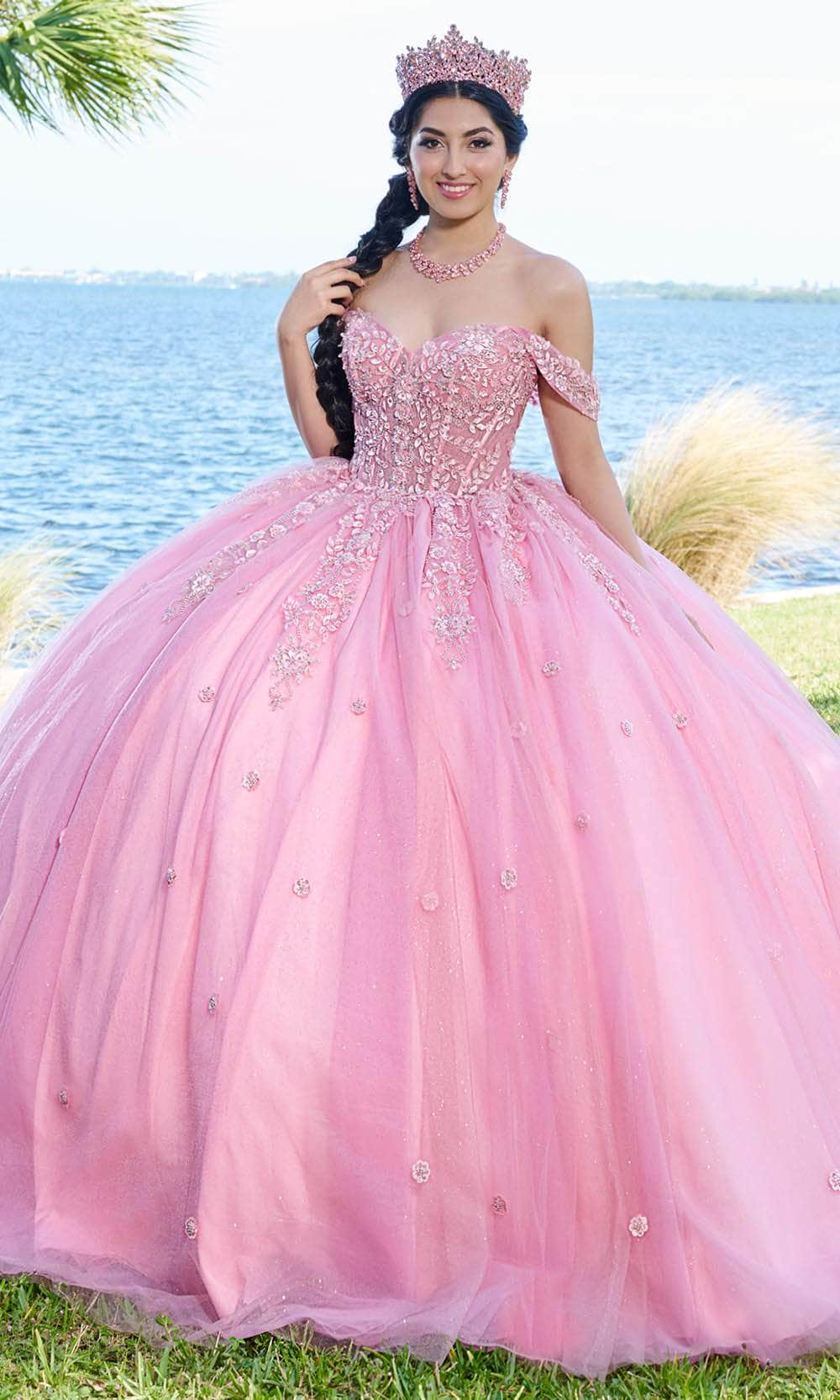 Fiesta Gowns 56490 - 3D Beaded Off-Shoulder Ballgown
