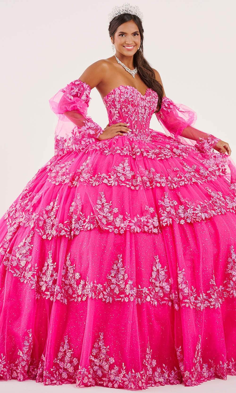 Fiesta Gowns 56497 - Floral Corset Strapless Ballgown

