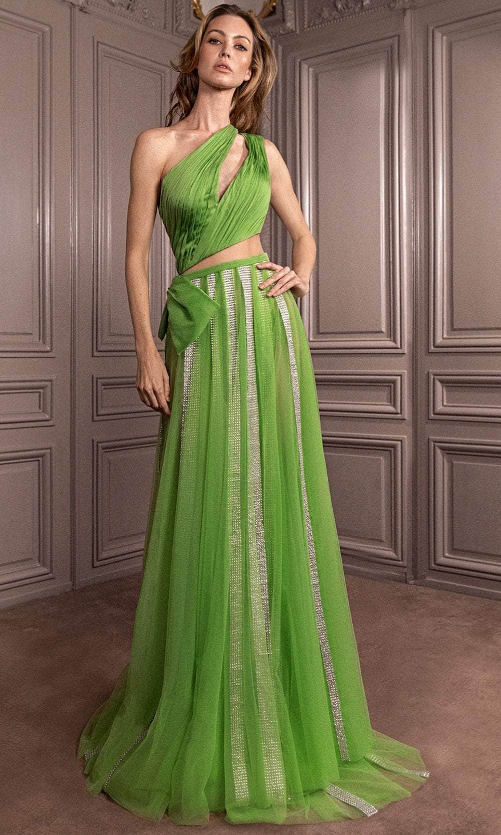 Gatti Nolli Couture GA-6772 - Shirred Cutout Evening Dress
