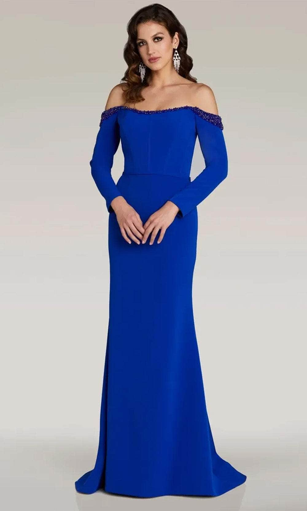 Gia Franco 12311 - Long Sleeve Sheath Evening Dress
