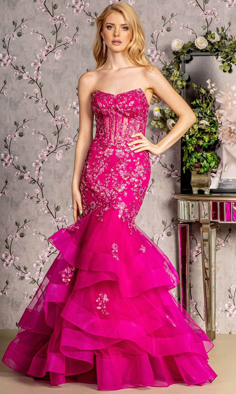 GLS by Gloria GL3216 - Strapless Trumpet Prom Gown
