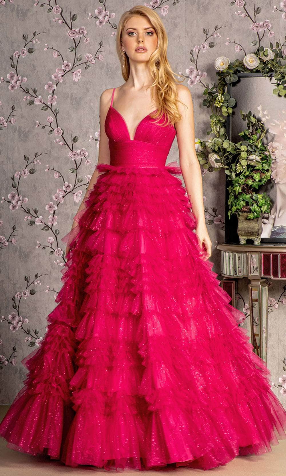GLS by Gloria GL3462 - Sleeveless Ruffled Skirt Prom Gown
