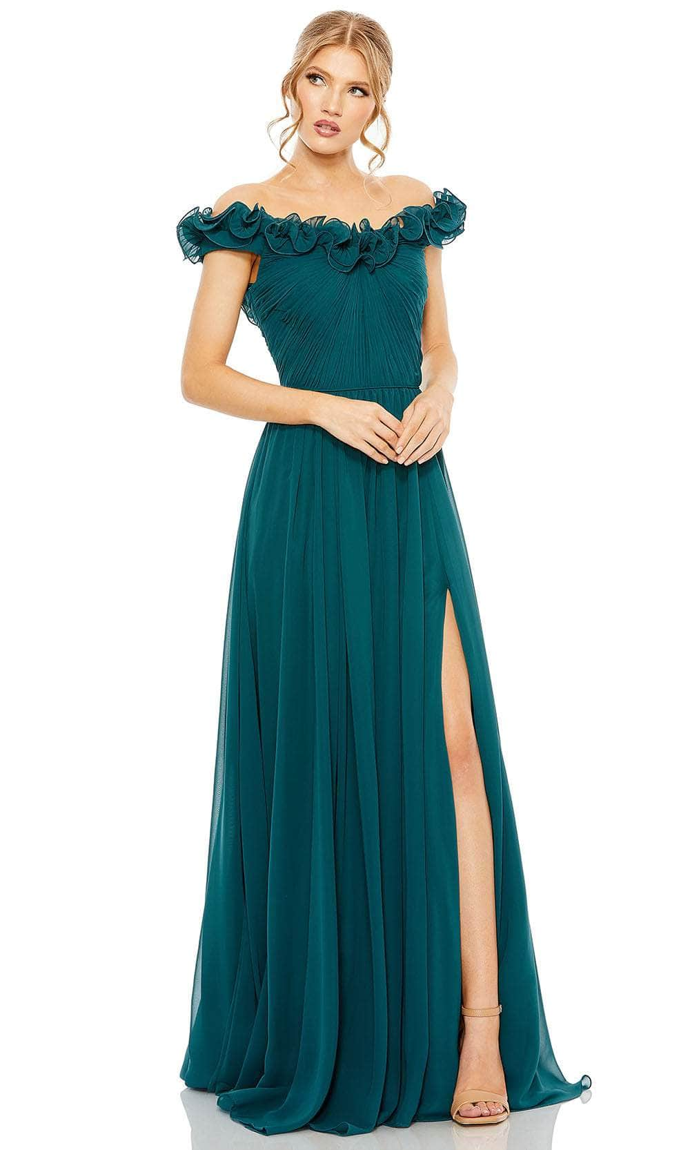 Ieena Duggal 11591 - Ruffled Off Shoulder Evening Gown
