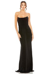 Sophisticated Strapless Corset Natural Waistline Floor Length Draped Back Zipper Sheath Sheath Dress/Evening Dress