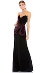 Strapless Sheath Sweetheart Natural Waistline Floor Length Draped Back Zipper Open-Back Pleated Two-Toned Print Sheath Dress/Evening Dress/Prom Dress