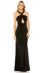 Sheath Empire Waistline Sleeveless Floor Length Halter Cutout Hidden Back Zipper Ruched Sheath Dress/Evening Dress