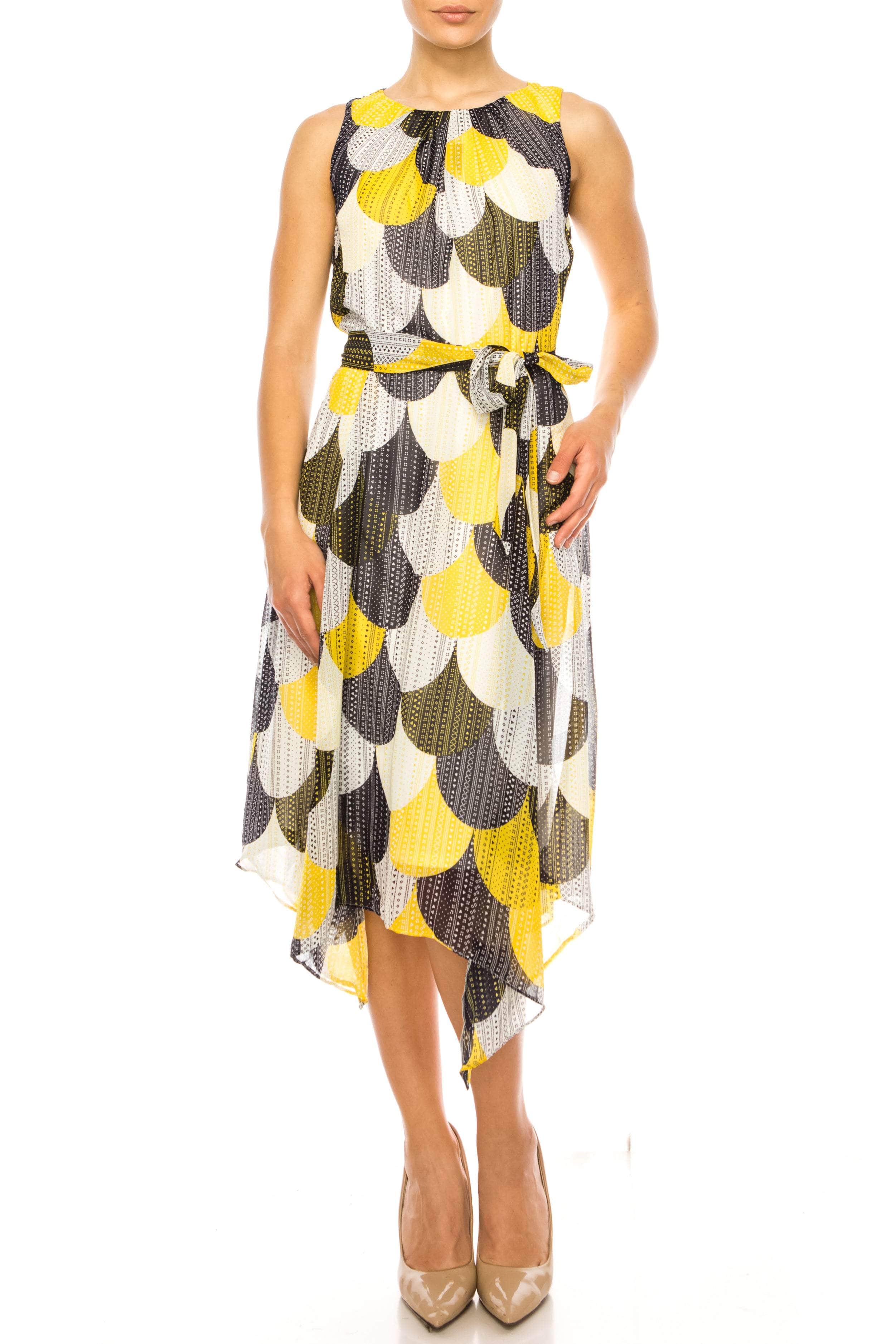 ILE Clothing CHP350 - Jewel Neck Floral Dress
