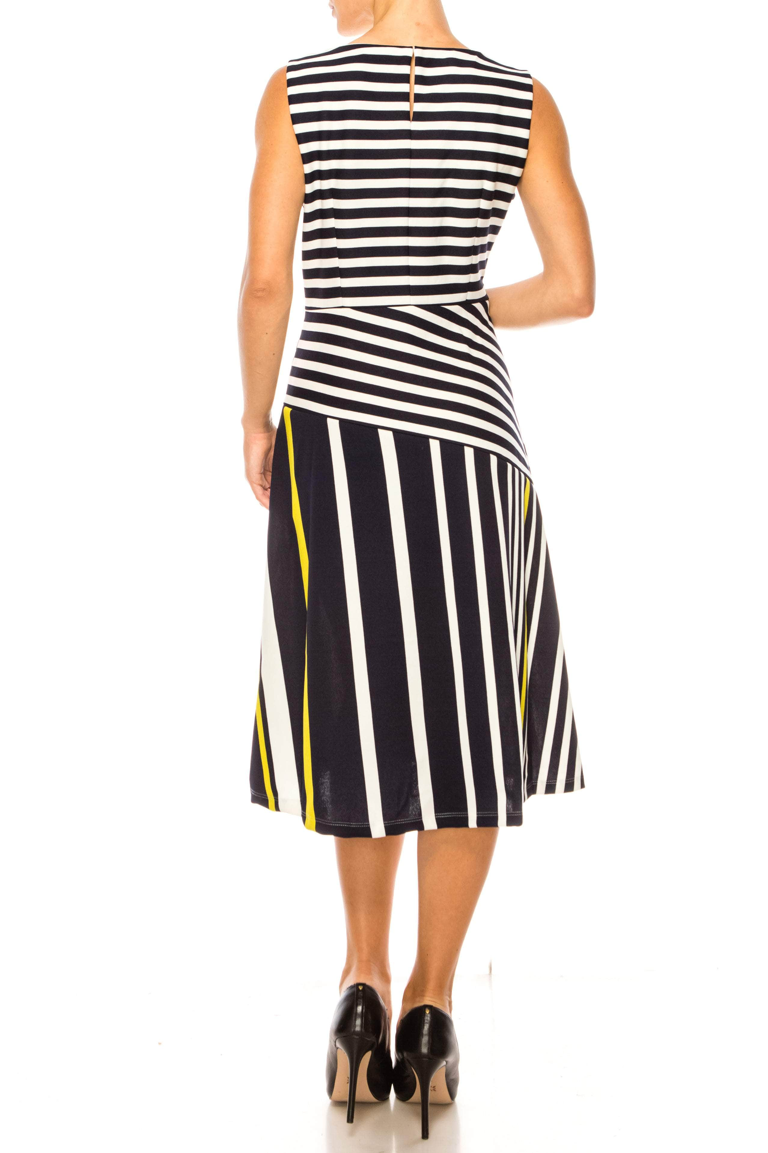 ILE Clothing SCP1326 - Sleeveless Striped Dress
