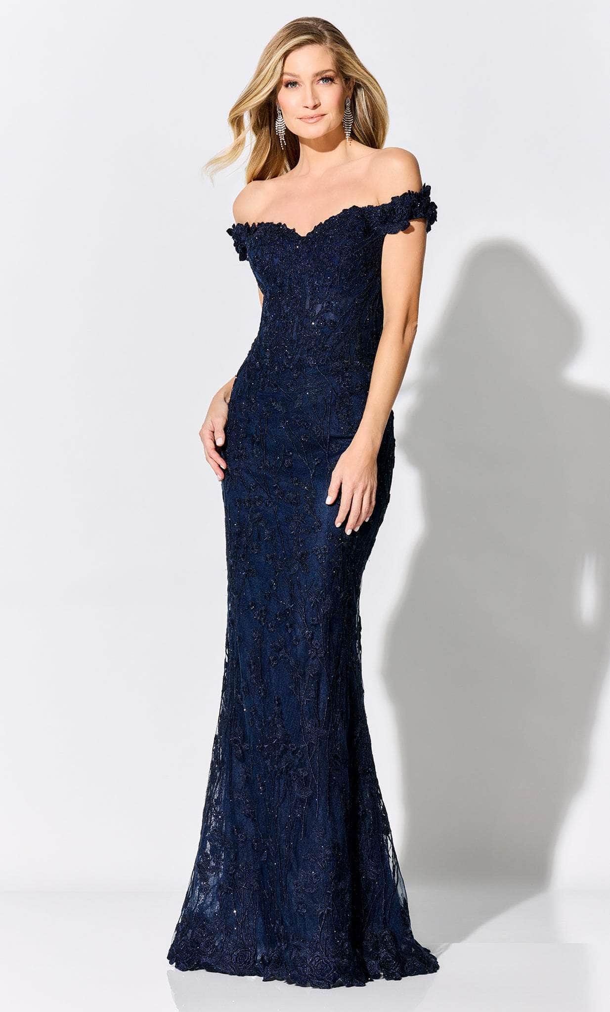 Ivonne D ID303 - Beaded Lace Evening Gown
