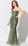 Strapless Natural Waistline Open-Back Fitted Back Zipper Sequined Beaded Sheer Plunging Neck Sweetheart Sheath Tulle Sheath Dress/Evening Dress