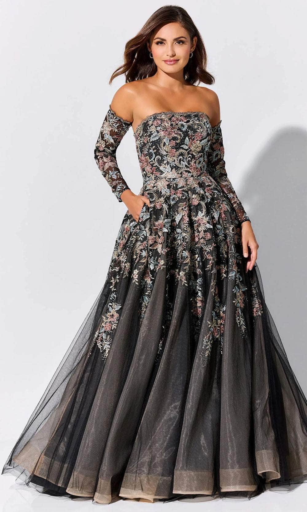 Ivonne D ID327 - Sequin Embellished Strapless Prom Gown
