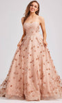 A-line Strapless Lace Floral Print Sweetheart Flutter Sleeves Applique Lace-Up Embroidered Natural Waistline Evening Dress with a Brush/Sweep Train