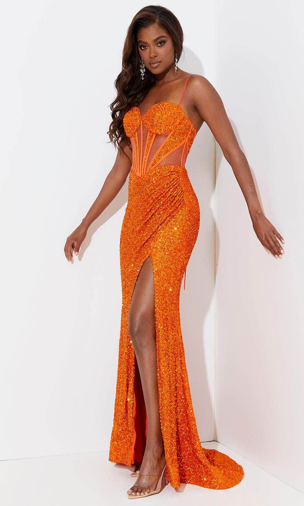 Jasz Couture 7503 - Spaghetti Strap Bustier Prom Dress
