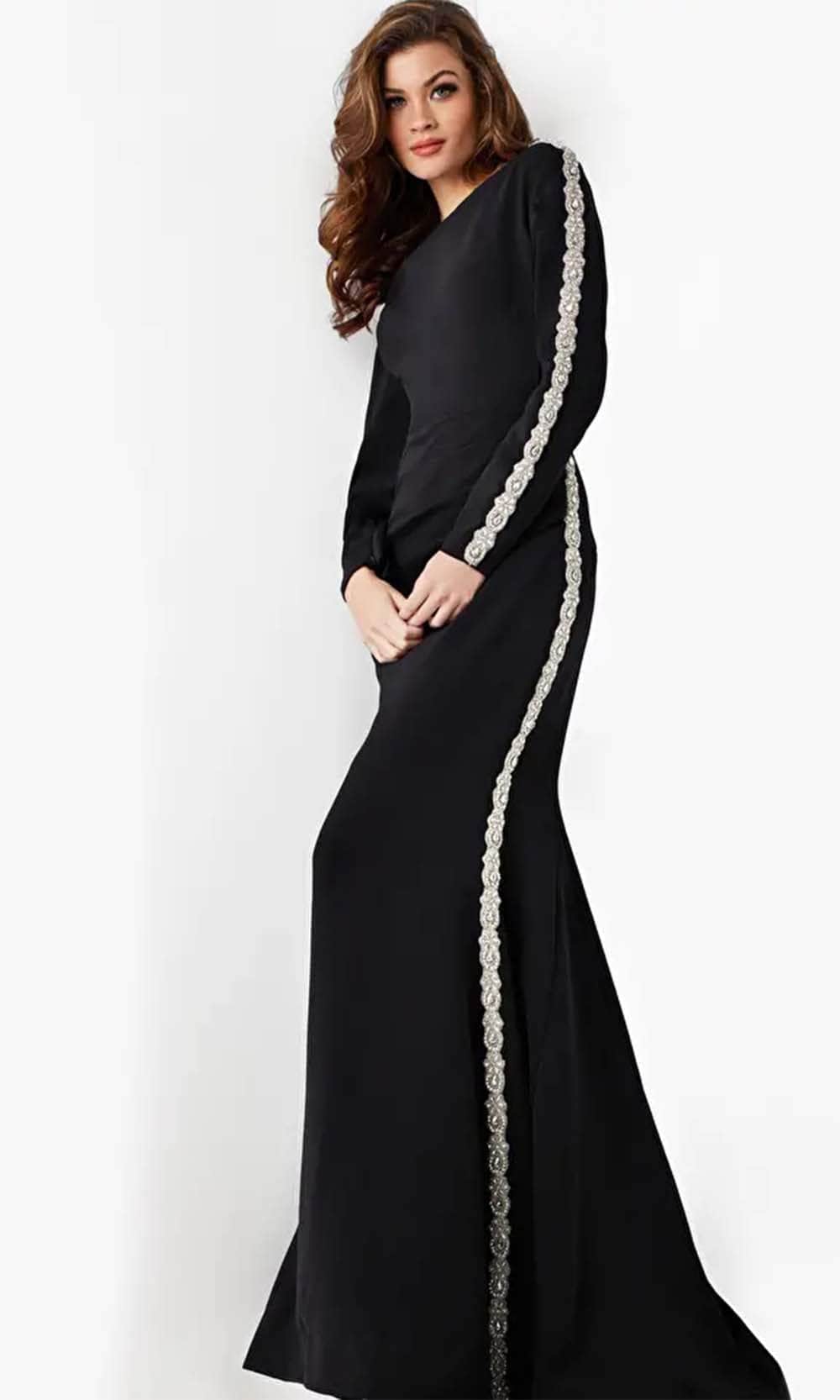 Jovani 24191 - Long Sleeve Embellished Evening Dress
