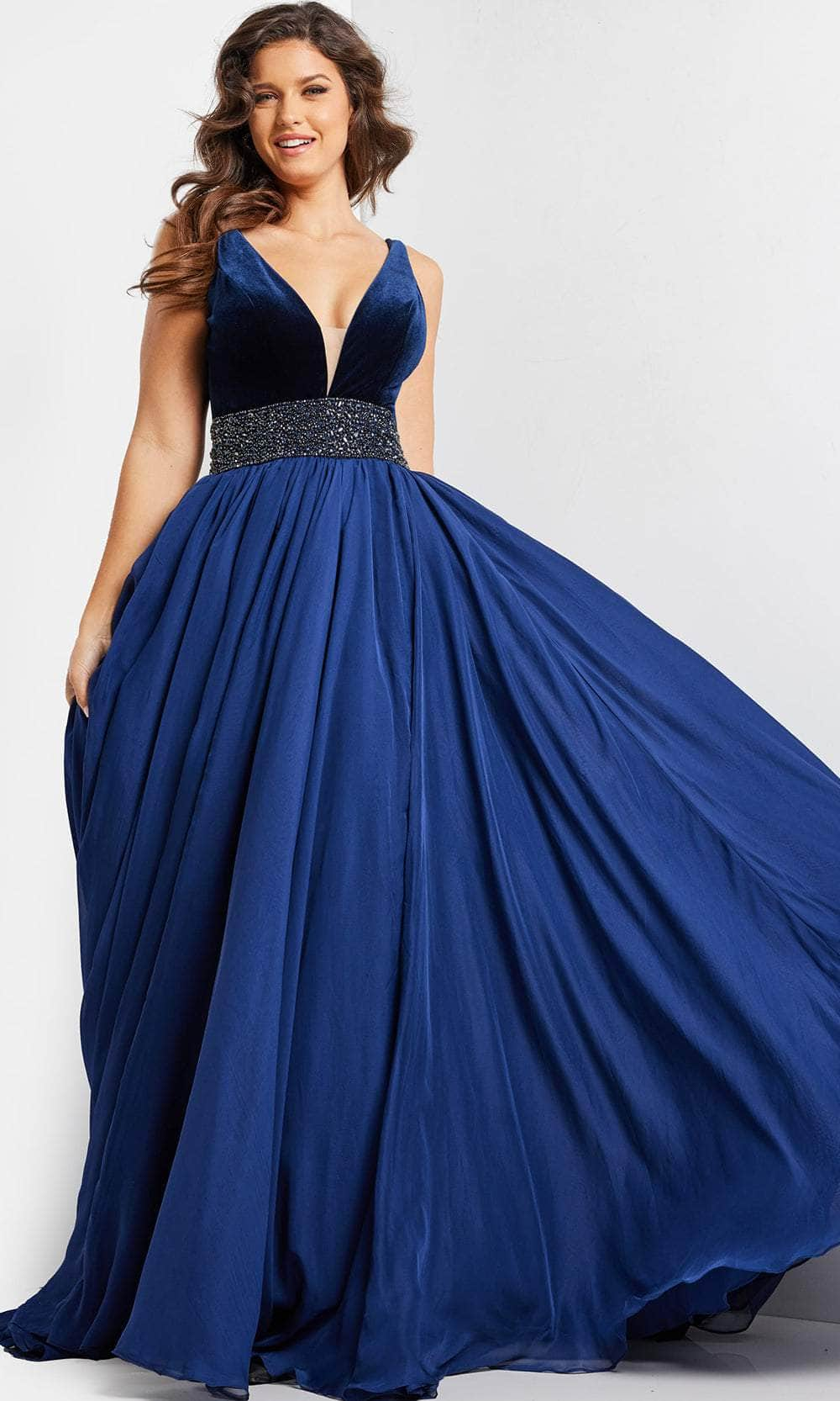 Jovani 26201 - Embellished Waist A-Line Prom Dress
