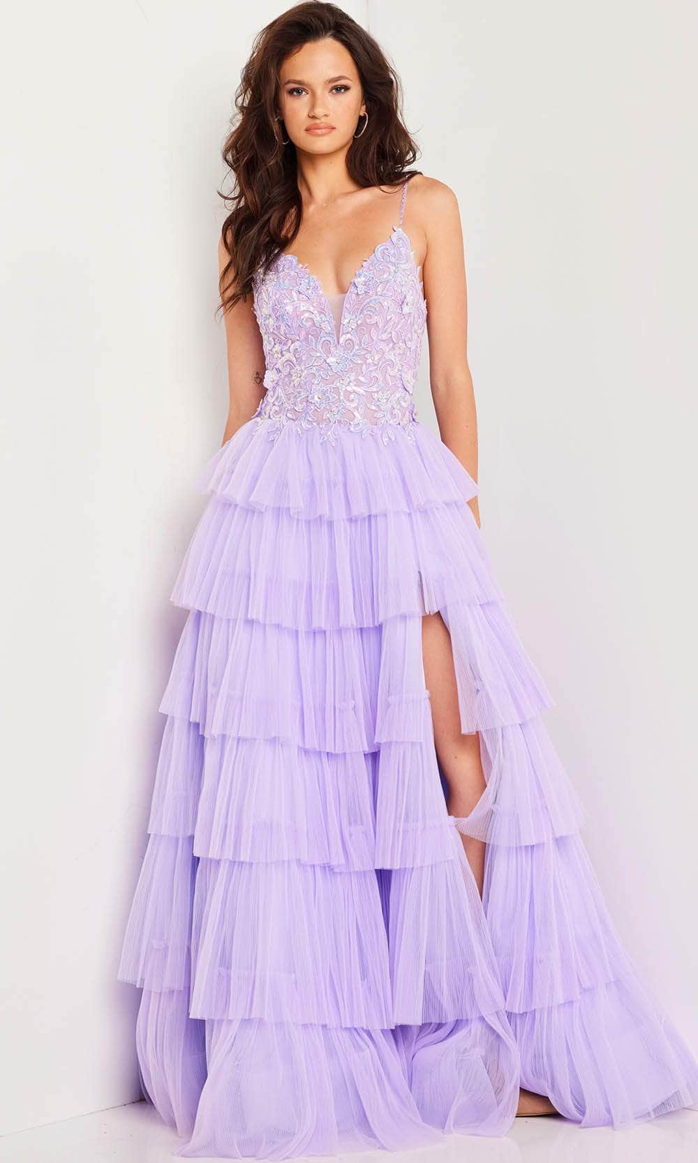 Jovani 37190 - Tiered A-Line Prom Gown
