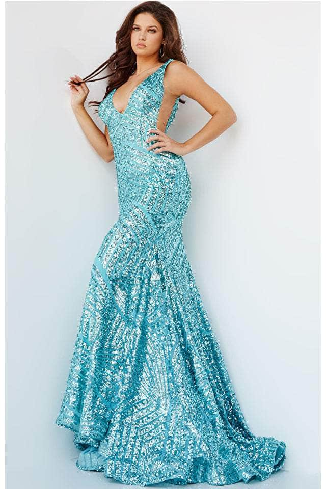 Jovani - 59762 Iridescent Sequin Evening Gown
