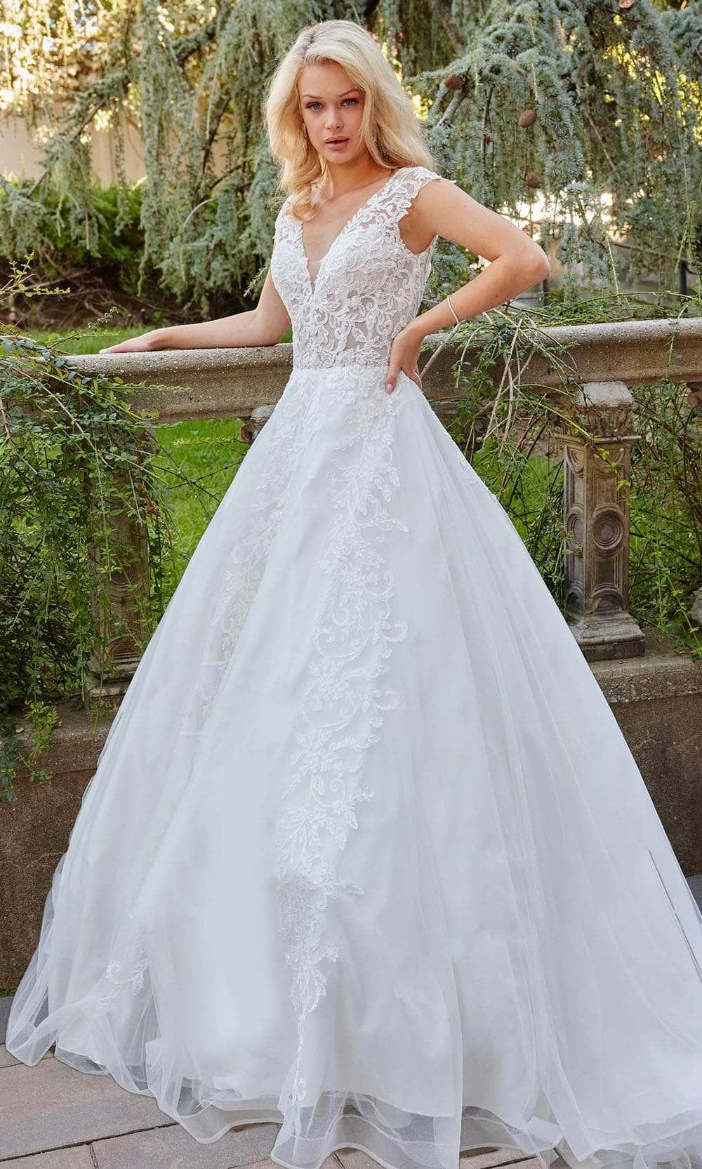 Jovani Bridal JB07633 - Cap Sleeve Lace Bridal Gown

