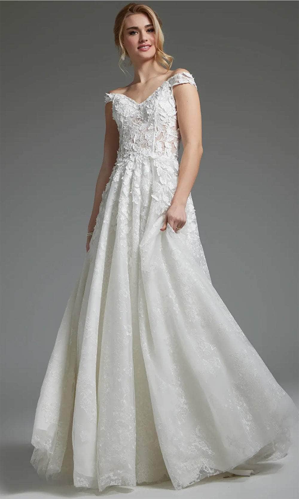 Jovani JB05402 - Off Shoulder A-Line Bridal Dress
