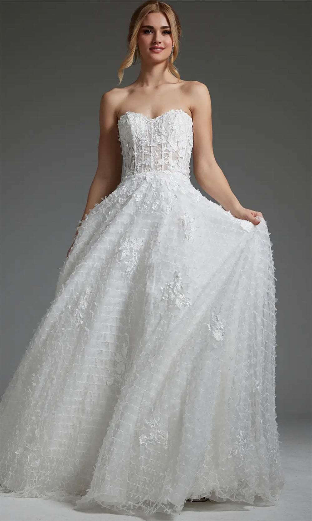 Jovani JB07165 - Textured Corset Bridal Gown

