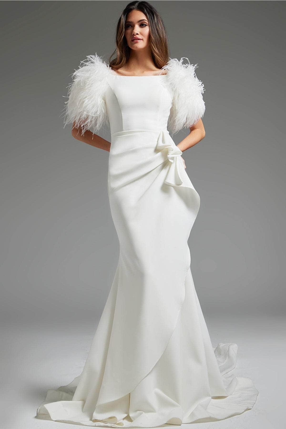 Jovani JB09153 - Draped Mermaid Bridal Gown

