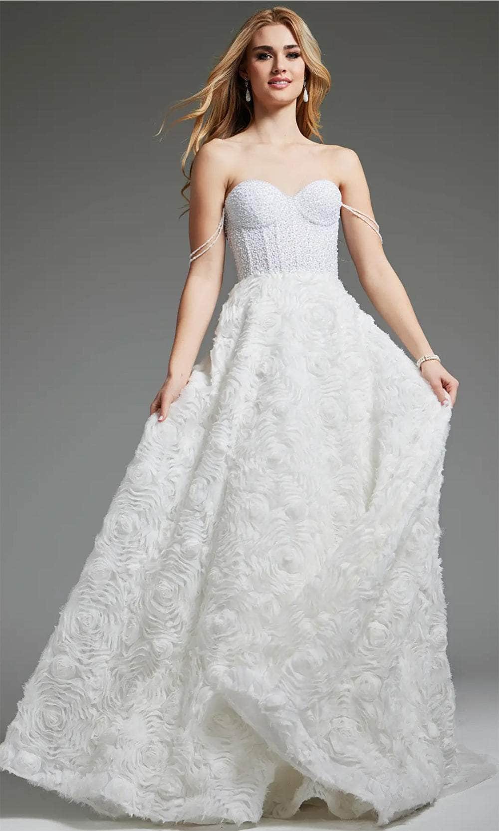 Jovani JB36644 - Floral Texture Bridal Gown
