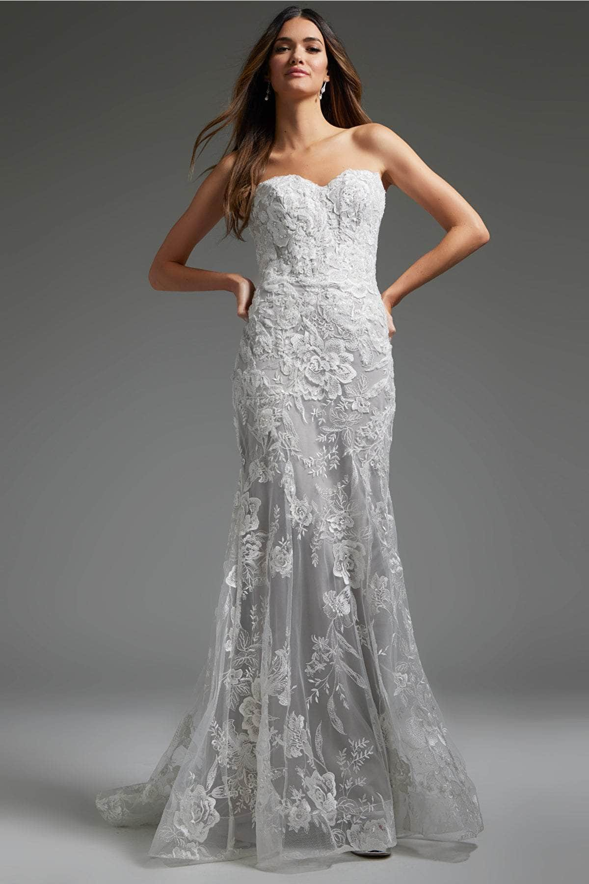 Jovani JB38221 - Lace Mermaid Bridal Gown
