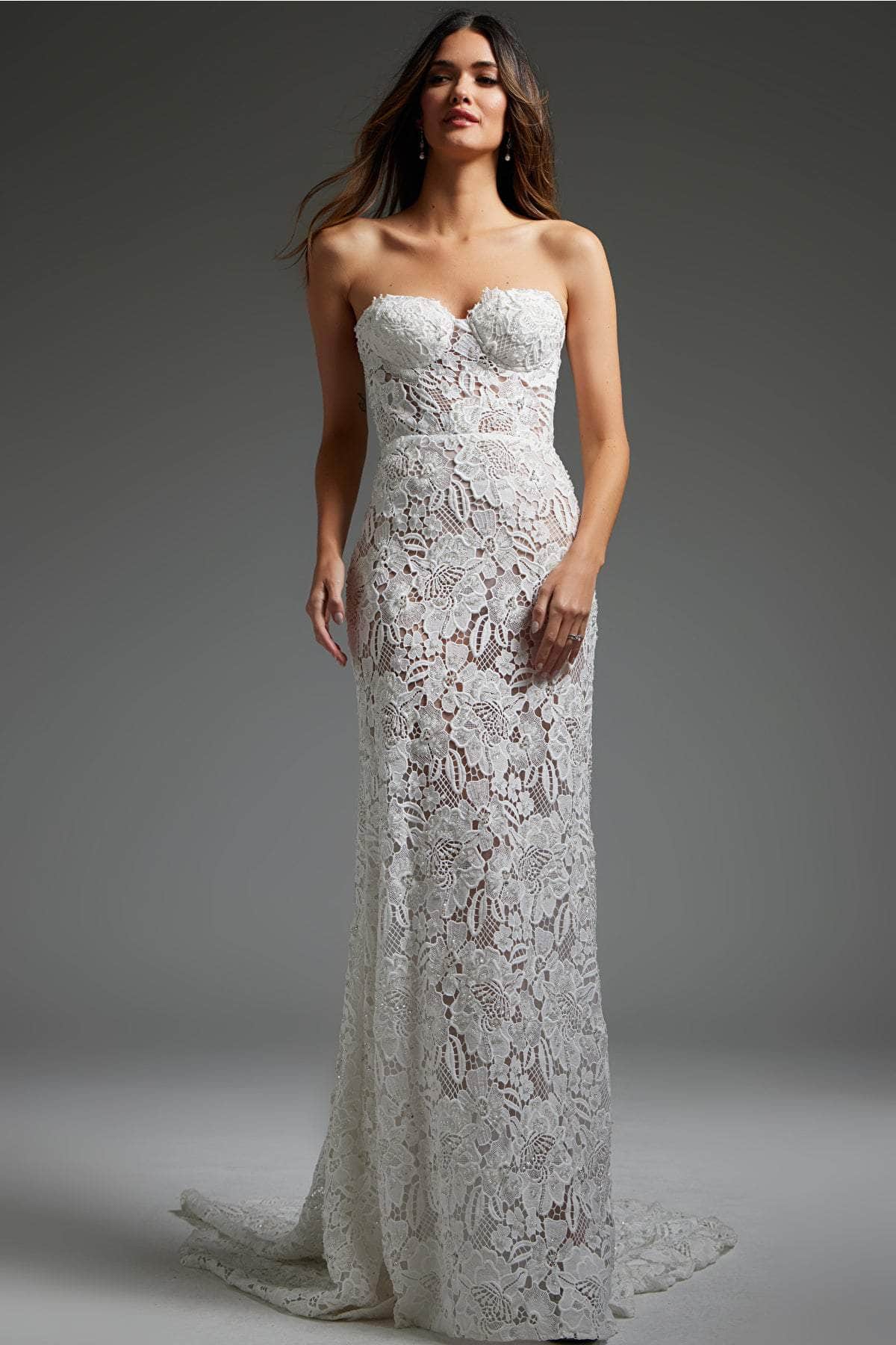 Jovani JB38271 - Lace Corset Bridal Gown
