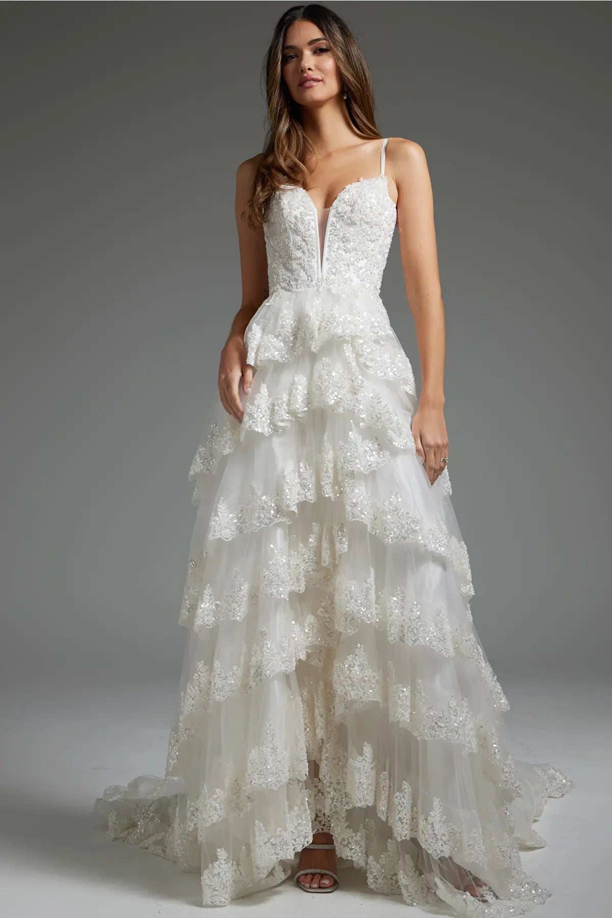 Jovani JB38641 - Ornate Tiered Bridal Gown
