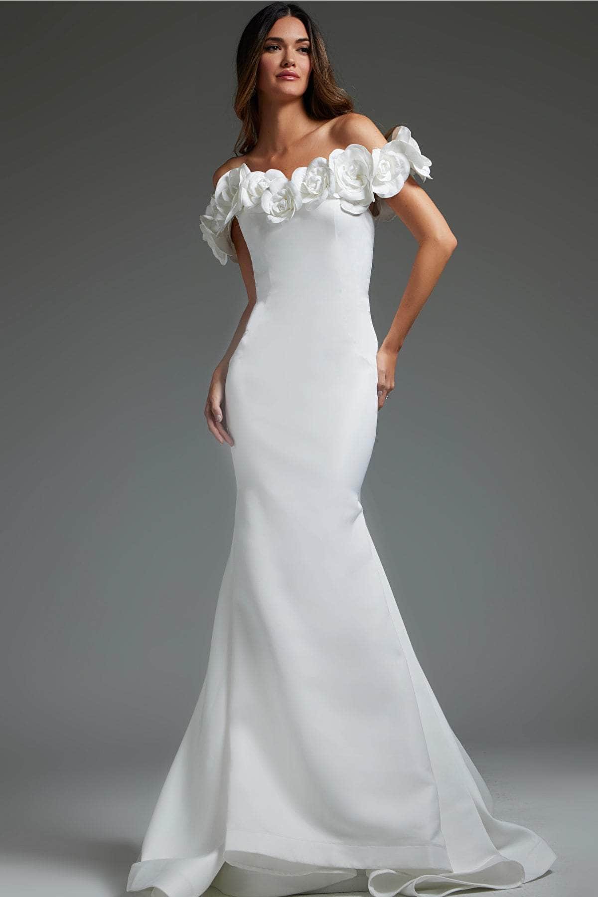 Jovani JB40594 - Rosette Mermaid Bridal Gown
