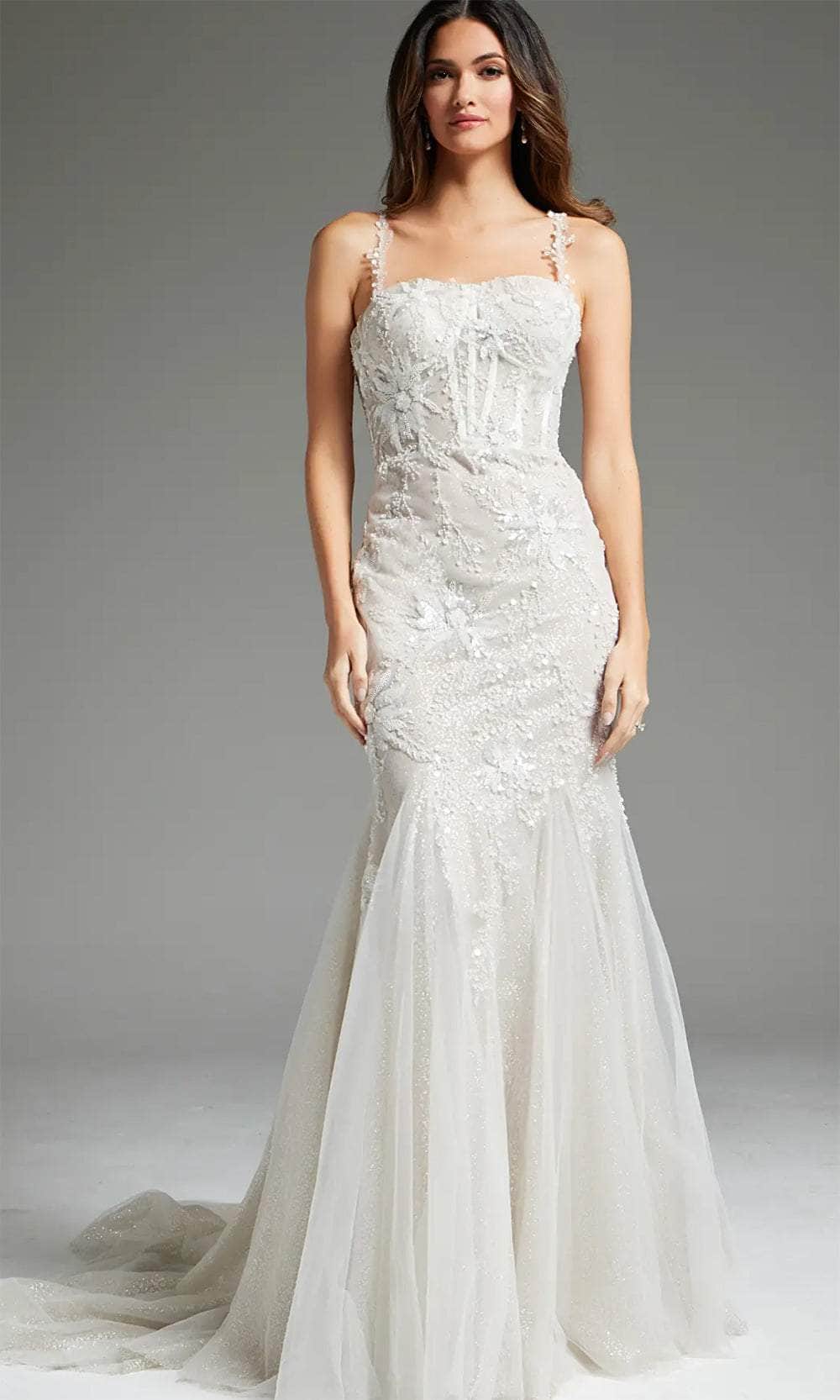 Jovani JB40631 - Semi-Sweetheart Embellished Bridal Gown
