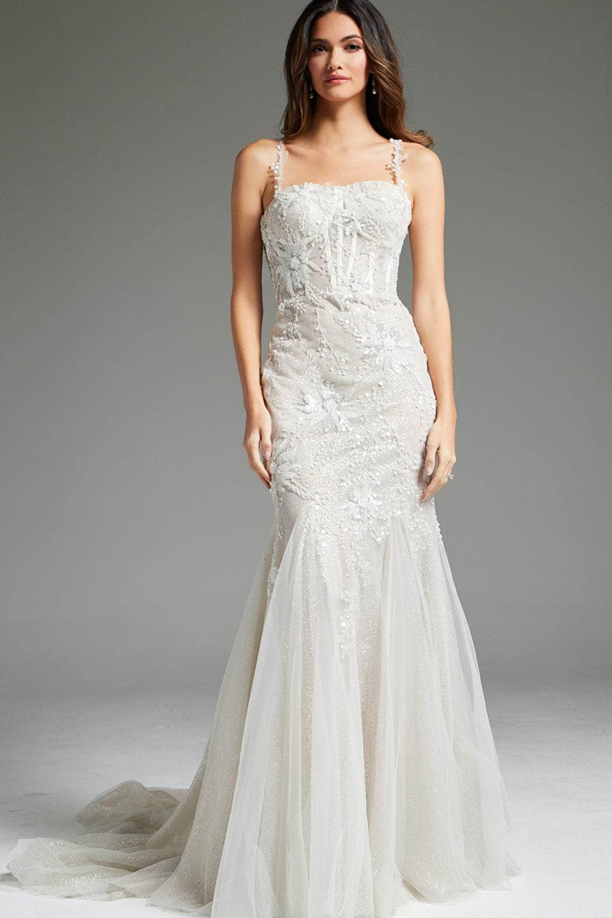 Jovani JB40631 - Semi-Sweetheart Embellished Bridal Gown
