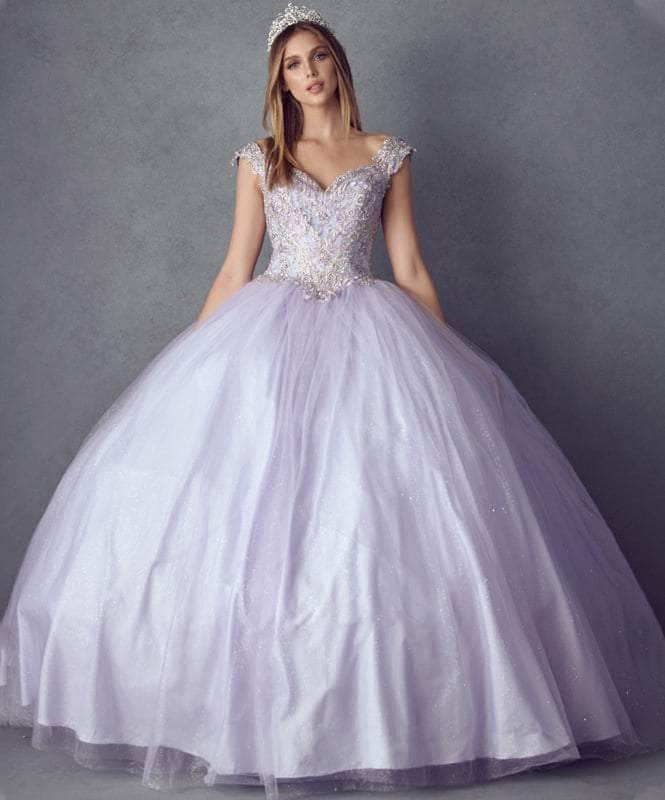 Juliet Dresses 1430 - Cold Shoulder Beaded Quinceanera Gown
