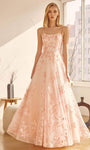 Sophisticated A-line Sleeveless Natural Waistline Embroidered Lace-Up Scoop Neck Floor Length Prom Dress