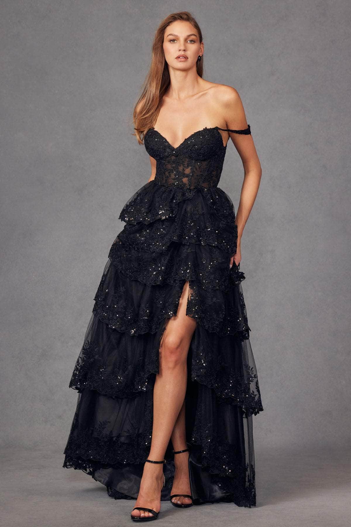 Juliet Dresses JT2463A - Sweetheart Sequin Appliqued Prom Gown
