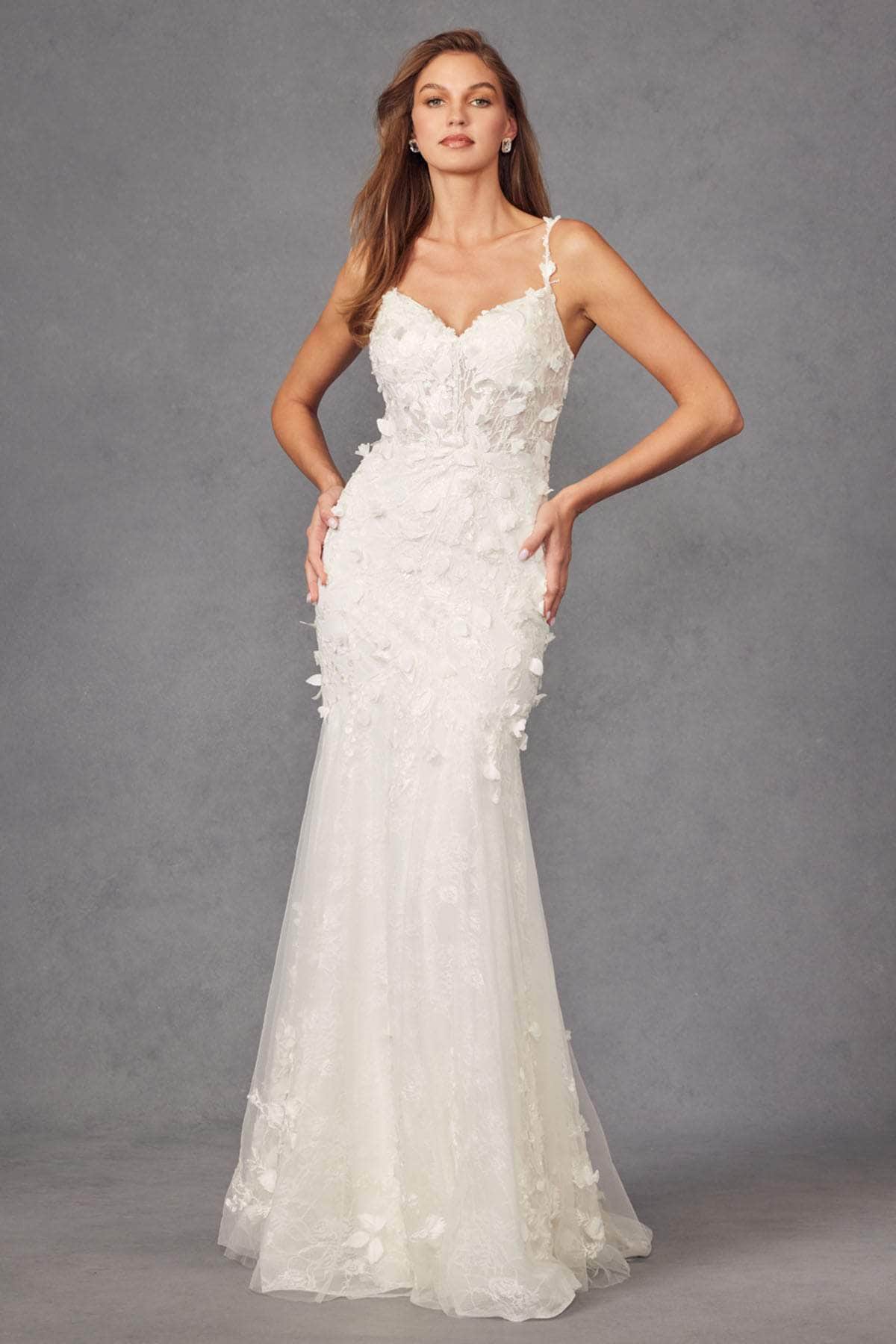 Juliet Dresses JT2475UW - 3D Floral Embellished Mermaid Wedding Dress
