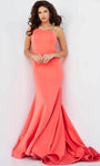 Natural Waistline Mermaid Spaghetti Strap Polyester Asymmetric Back Zipper Illusion Open-Back Prom Dress with a Brush/Sweep Train