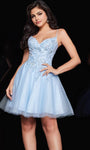 A-line Cocktail Above the Knee Tiered Beaded Lace-Up Open-Back Glittering Sweetheart Sleeveless Spaghetti Strap Tulle Natural Waistline Prom Dress/Party Dress